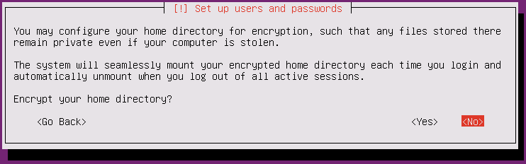 Encrypt Home Directory